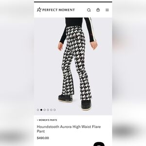 NWT Perfect Moment Houndstooth Aurora High Waist Flare Ski/Snowboard Pant